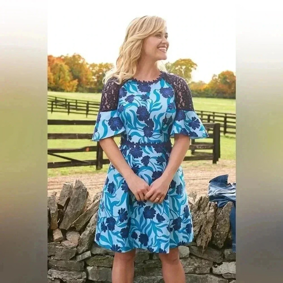 Draper James Blue Buttercup Bloom Floral Dress Size 6 - Picture 15 of 15